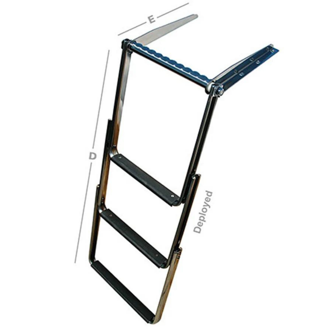 3-STEP TOP POCKET-MOUNT FIXED STAINLESS STEEL LADDER